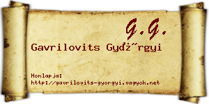 Gavrilovits Györgyi névjegykártya