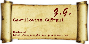 Gavrilovits Györgyi névjegykártya