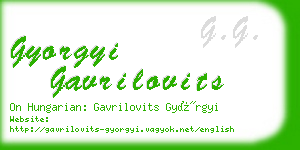 gyorgyi gavrilovits business card